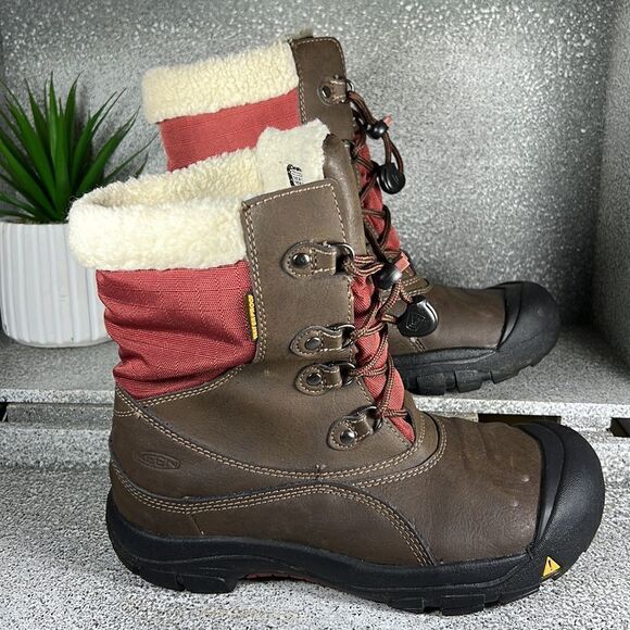 Keen Insulated Leather Waterproof Winter Boots Shoes Size 6 - Picture 3 of 10